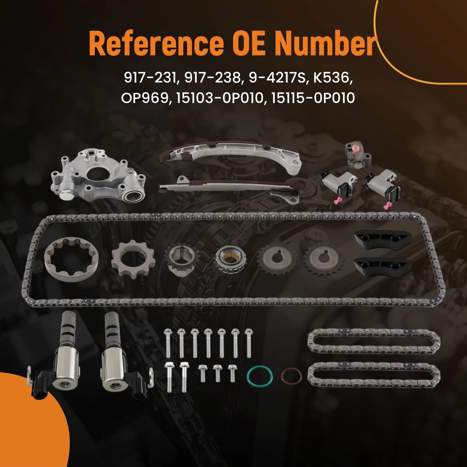 Engine Timing Chain Kit for Toyota Tacoma/FJ Cruiser 4.0L 1GRFE (2005–2015) 9-4217S