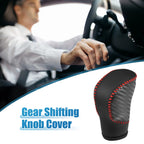 Gear Shifting Knob Cover Trim for Honda Accord (2018–2023) Carbon Fiber Black Red Stitches