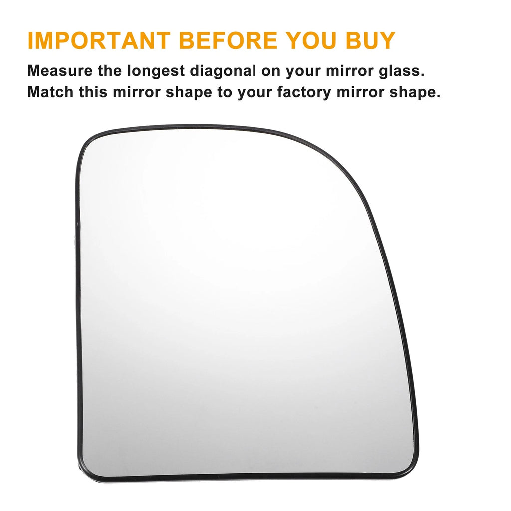 Right Side Heated White Mirror Glass for Ford E150 E250 E350 E450 