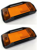Front Amber LED Side Markers with Black Aluminum Raised Bezels for Bronco (1970–1977)