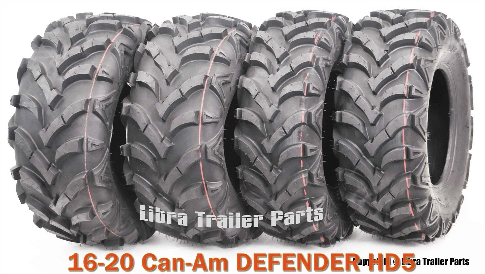 Set of 4 Solid Mud Tires 25X8X12 & 25X10X12 for Can-Am Defender HD5 (2016–2020)