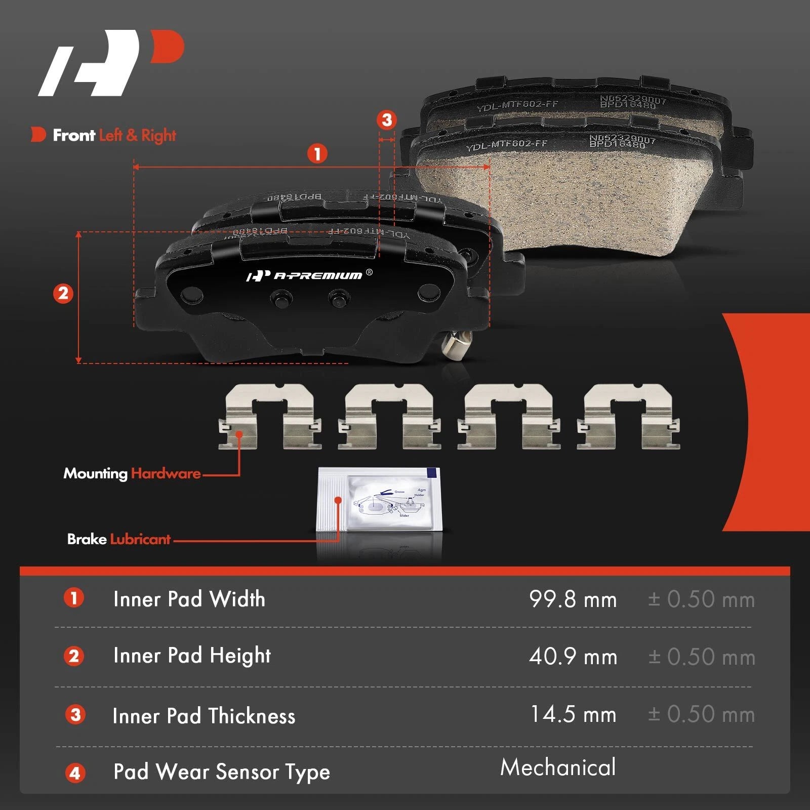 Set of 4 Rear Ceramic Brake Pads for Kia Sportage (2017–2022) Hyundai Tucson (2016–2021)