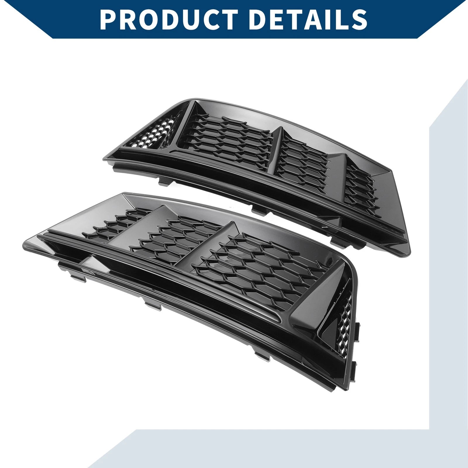 1 Pair Front Fog Light Grill for Audi A4 B9 (2016–2018) No. 8WD807681/8WD807682