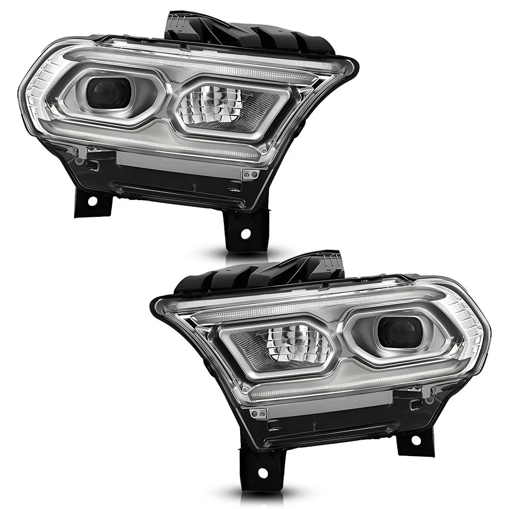 Set of 2 Chrome Full LED Headlights for Dodge Durango (2021–2025)