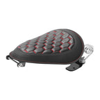 Black Red Driver Solo Seat for Harley Dyna Street Bob Wide Glide (2007-2017)