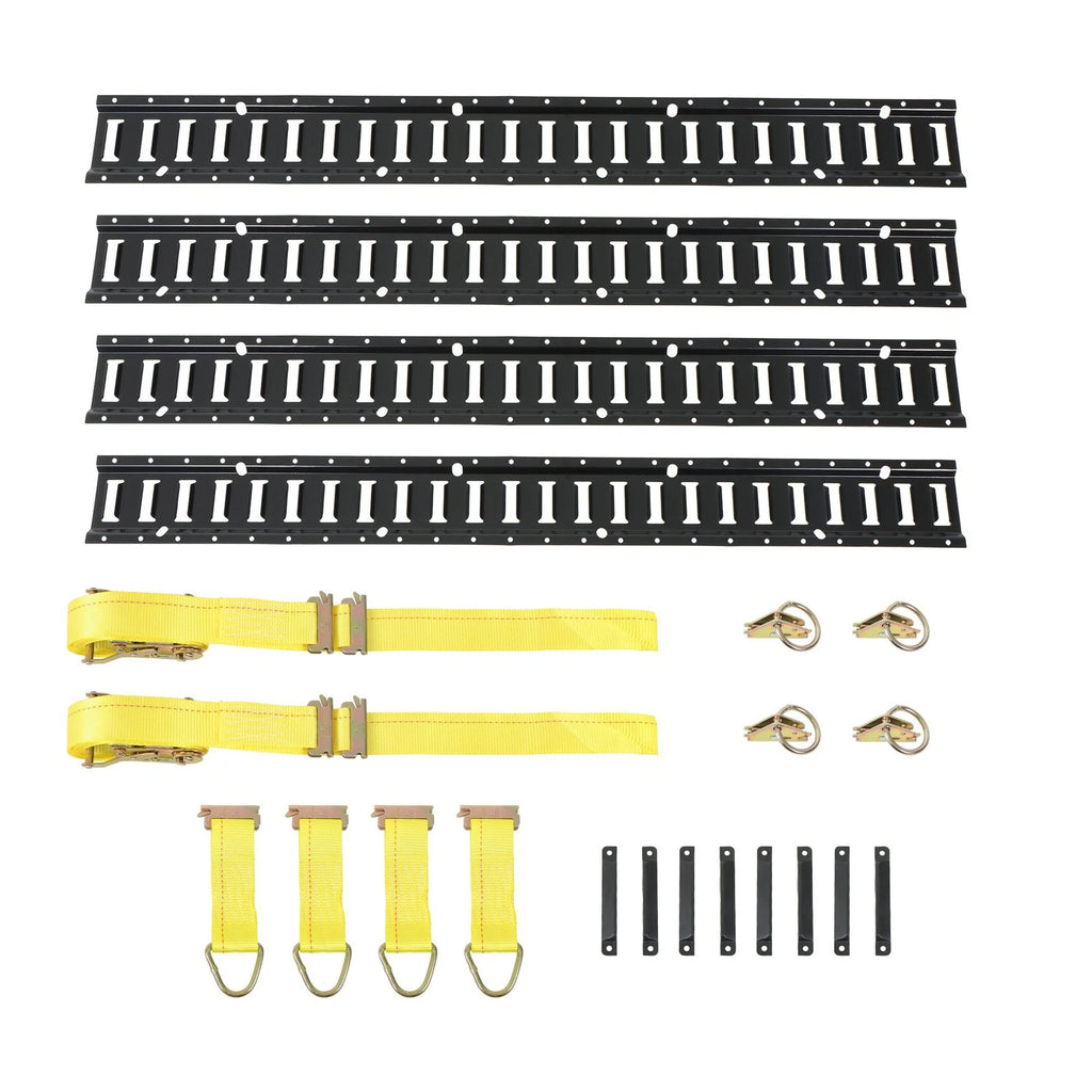 Set of 4 Heavy Duty E Track Tie Down Rails for Universal Cargo
