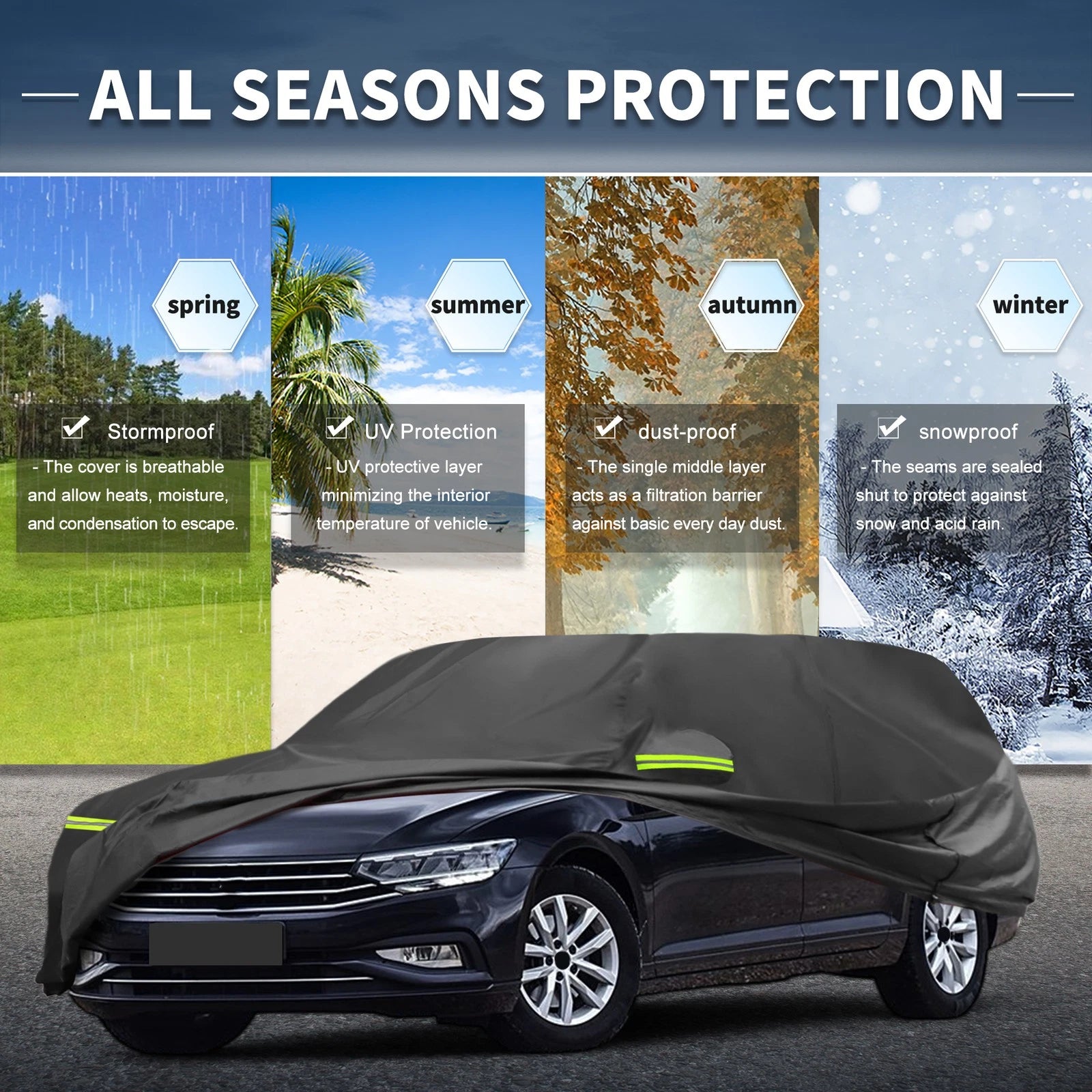 Waterproof 210D-PU Car Cover for Volkswagen Passat B8 (2015–2023)