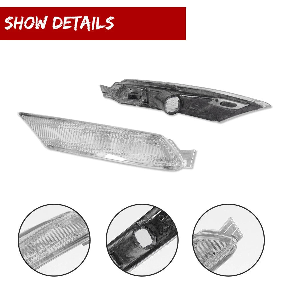 Clear Lens Front Bumper Side Marker Reflector Lights for Mazda RX-8 (2004–2008)