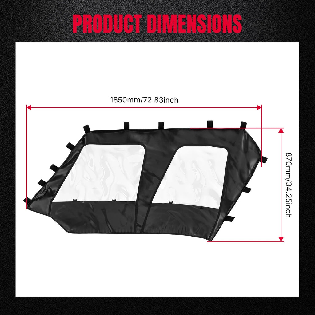 Soft Upper Doors Cab Enclosure for Kawasaki Teryx 4 800 / Teryx 4 S (2016–2025)