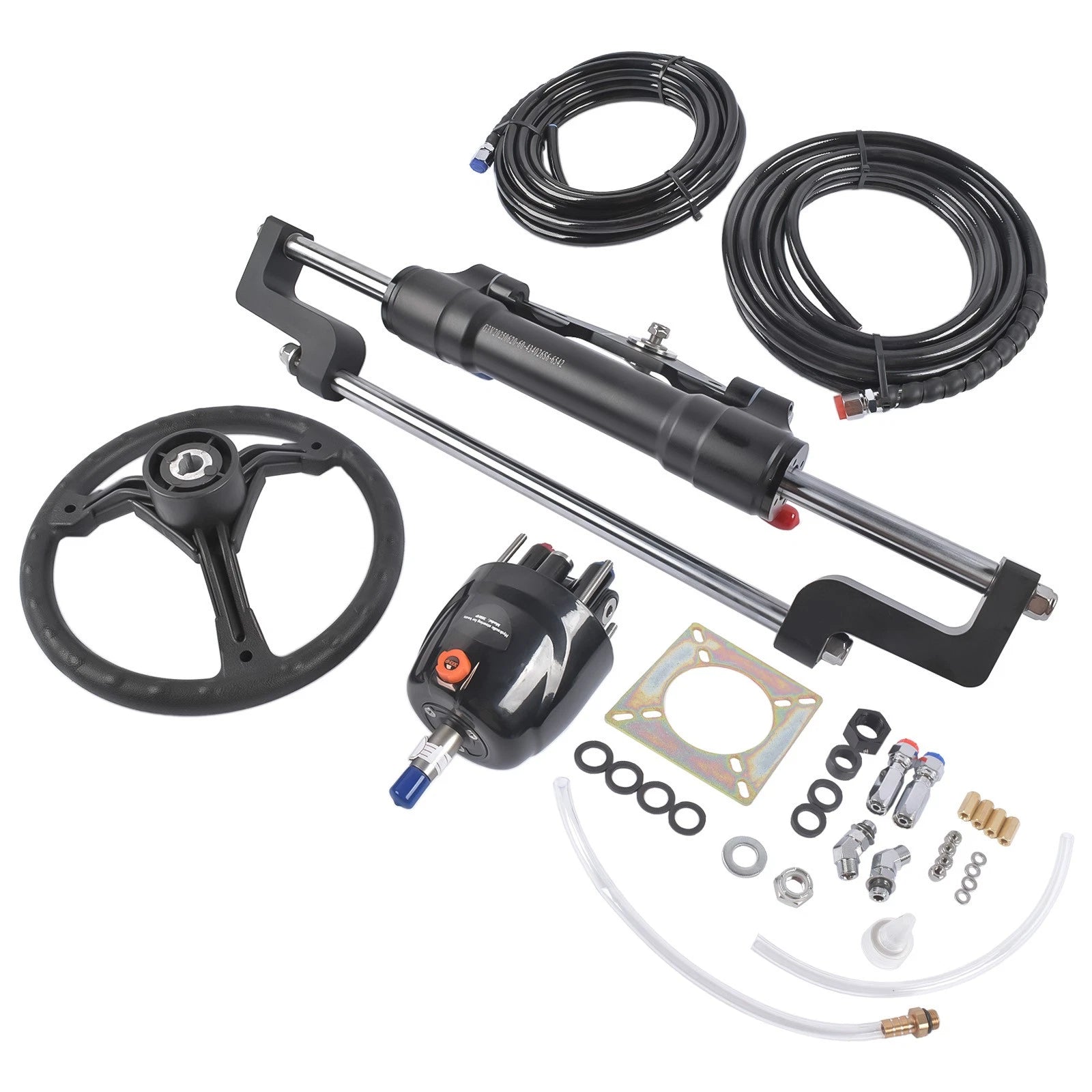 Hydraulic Outboard Steering Kit for Boat (24' Hoses, 300HP)