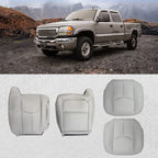 Front Leather Seat Cover Gray for Chevy Silverado GMC Sierra (2003–2006)
