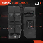 Front Left Power Window Switch for Chevy Malibu (2008-2012)
