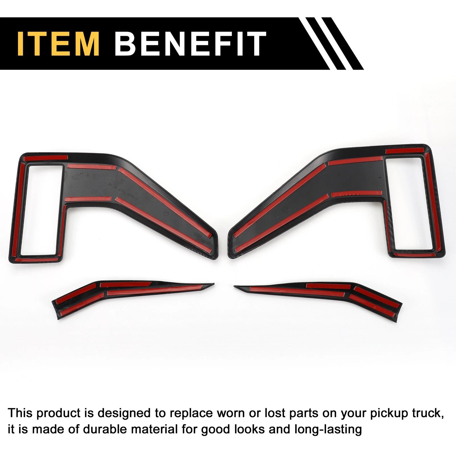 Set of 1 Fender Vent Cover Trim for Ford F-150 (2021–2024) Carbon Fiber