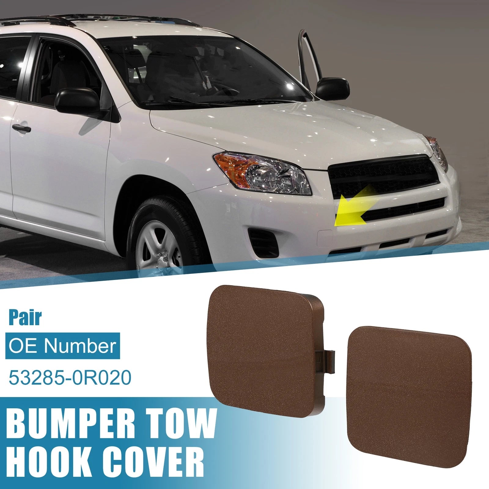 1 Pair Front Tow Hook Cap 53285-0R020 for Toyota RAV4 (2009–2012)