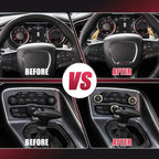 Gold Tone Inner Paddle Shifter AC Volume Knob Cover Ring Trim for Dodge Charger (2011–2023) 745065577943