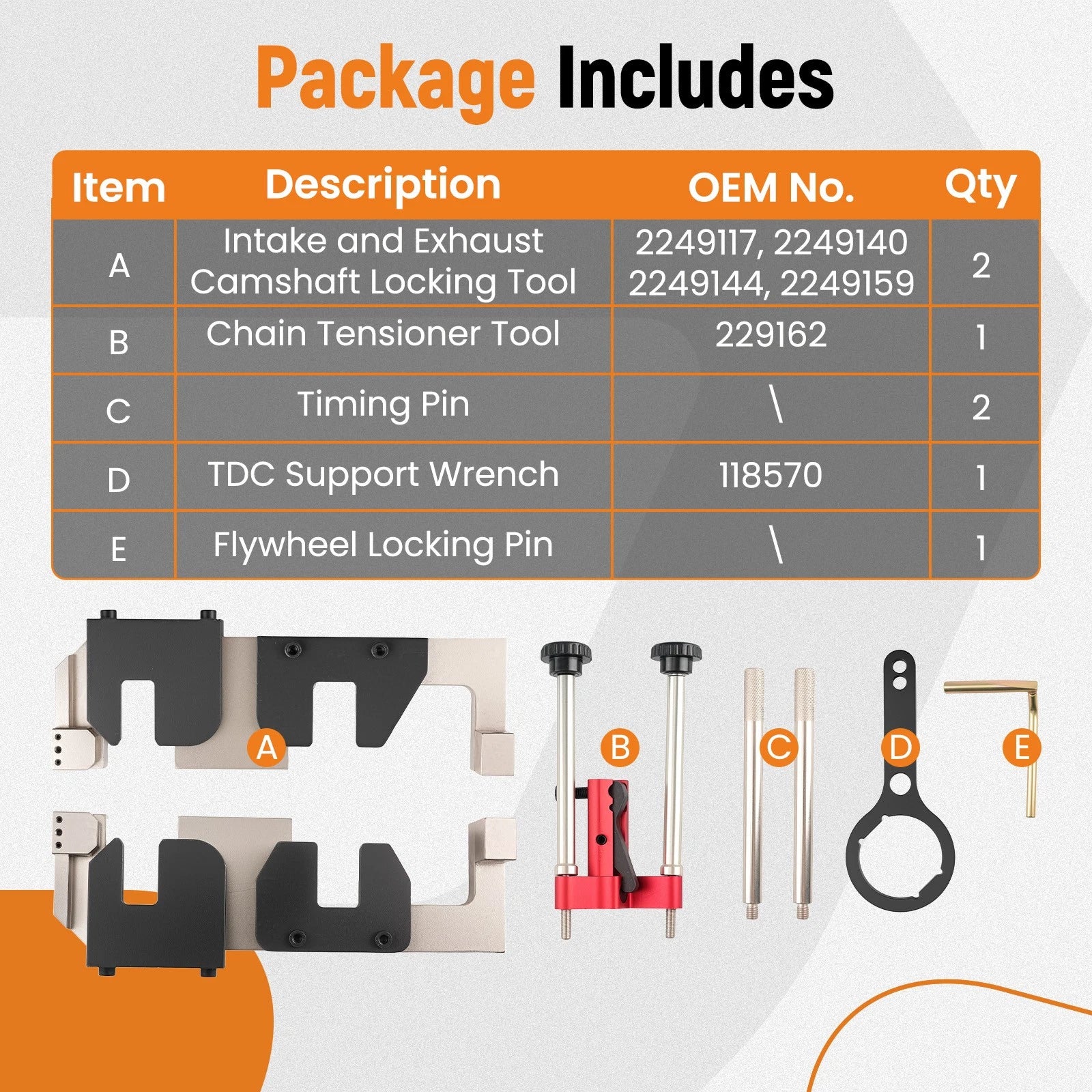 Camshaft Timing Tool Kit for BMW X5M X6M M5 M6 S63 (2010–2013) 2249117