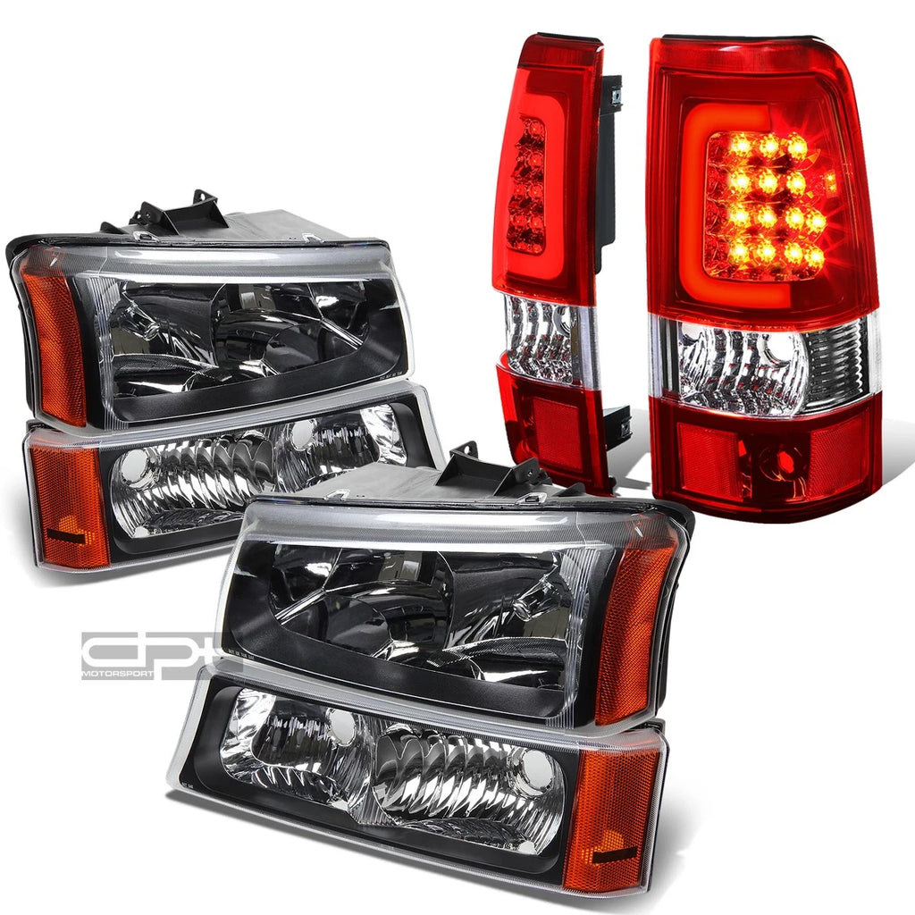 Headlight and Tail Lamp Set for Silverado (2003–2007) - Black, Chrome, LED