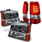 Headlight and Tail Lamp Set for Silverado (2003–2007) - Black, Chrome, LED