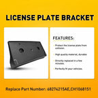 Front Plate Holder Mount License Bracket for Dodge Ram 1500 (2019–2021) EPY