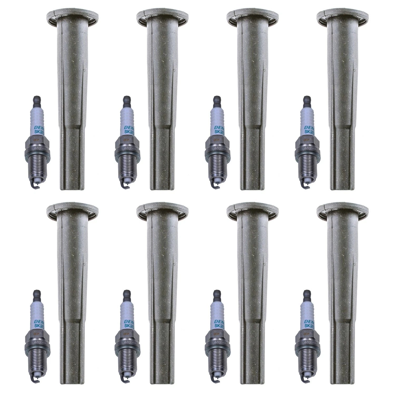 Set of 8 Denso Iridium Spark Plugs & Coil Boots for Lexus GS LS SC 400 (1991–2000)