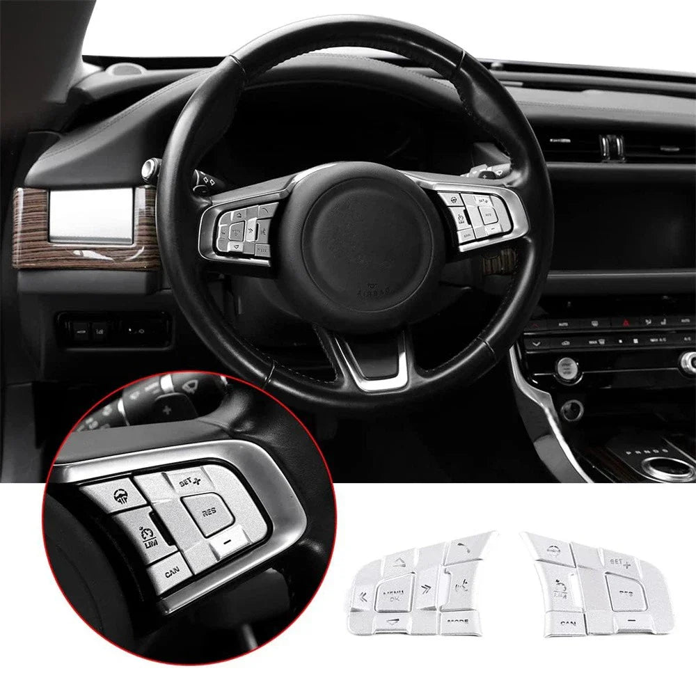 Alloy Steering Wheel Button Cover Trim for Jaguar F-Pace F-Type (2017-2023)