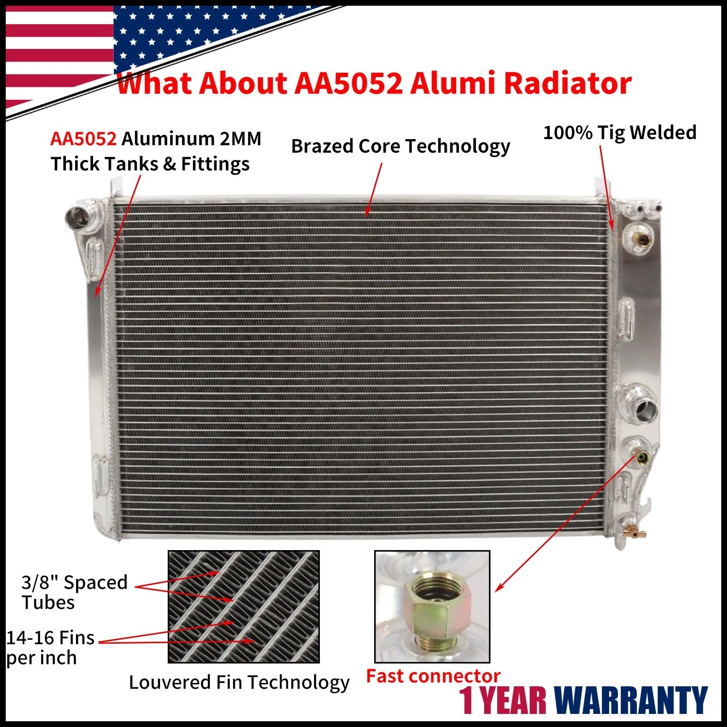 3 Row Aluminum Radiator for Chevy Corvette Z06 C5 (1997–2004) DPI1885