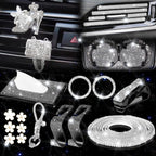 Sparkly White Rhinestone Diamond Interior Set for Women Girls (28 PCS)