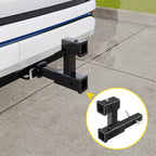 Dual 2in Trailer Hitch Receiver Rise-Drop Extender Adapter 4000LB Black