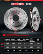 Front & Rear Brake Rotors + Ceramic Pads for Toyota Sequoia (2001–2022)