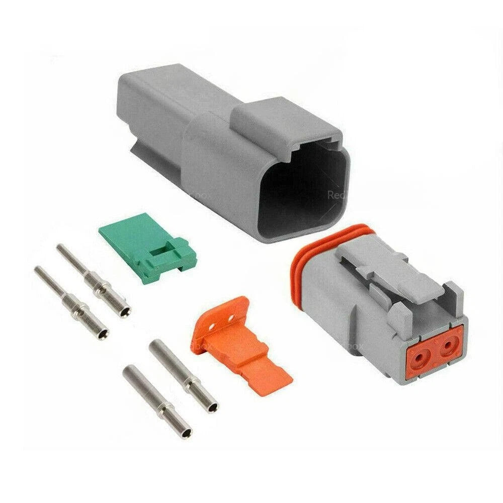 2X Deutsch DT 2 Way Pin Male Female Connector Plug Waterproof for 10