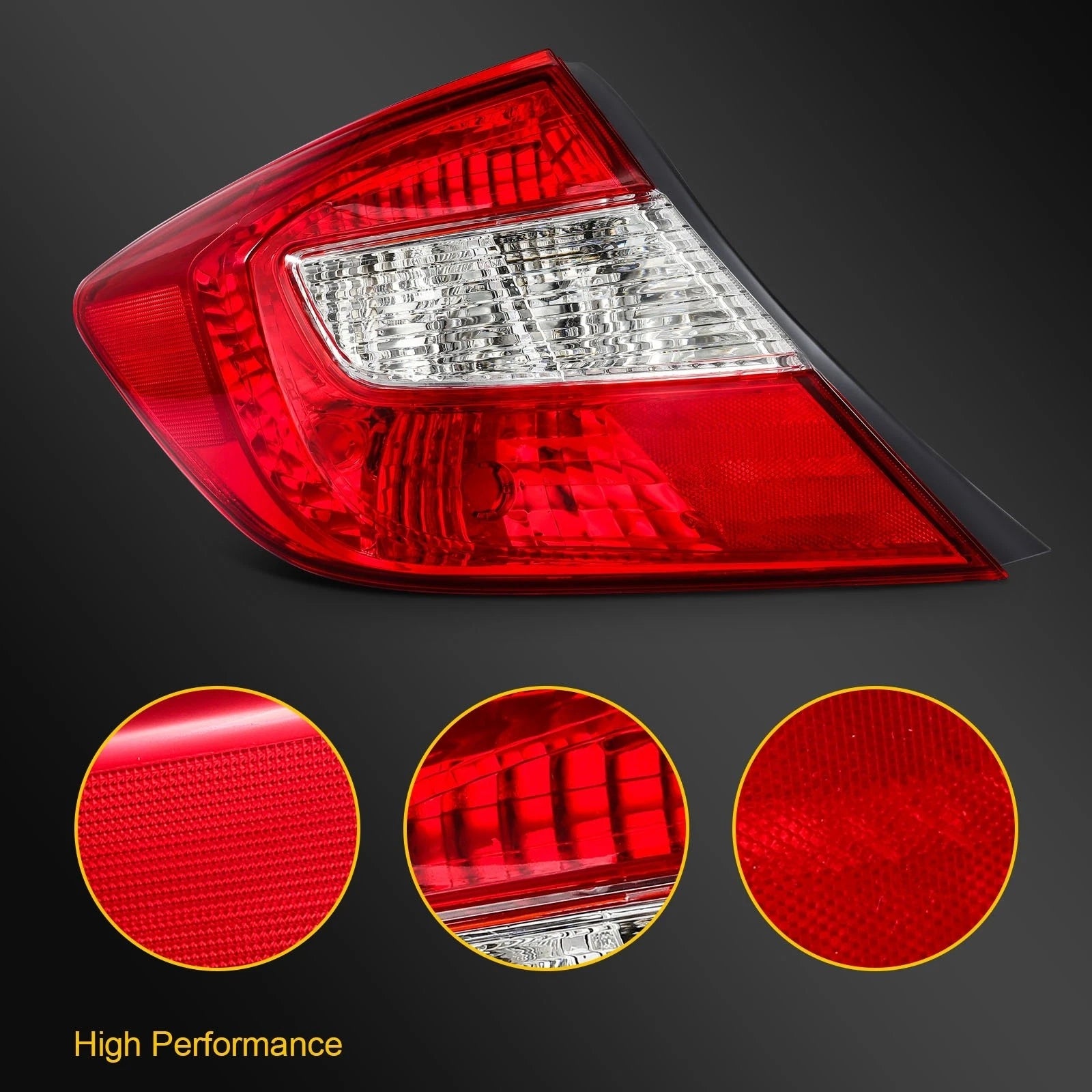 Driver Side Tail Light Assembly for Honda Civic Sedan (2012)