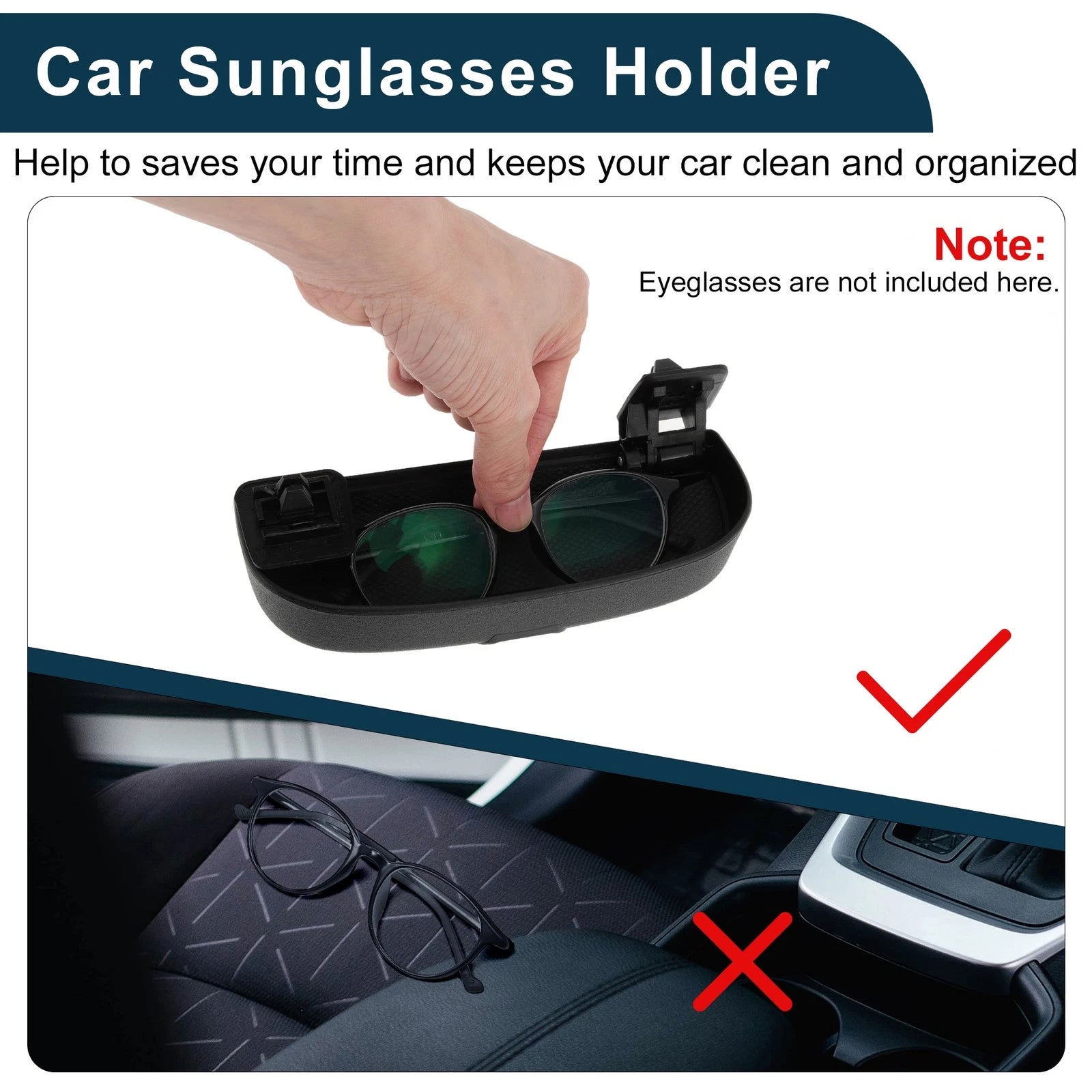 Sunglasses Case for Mercedes-Benz E Class (2017–2023) Eyeglasses Holder Black
