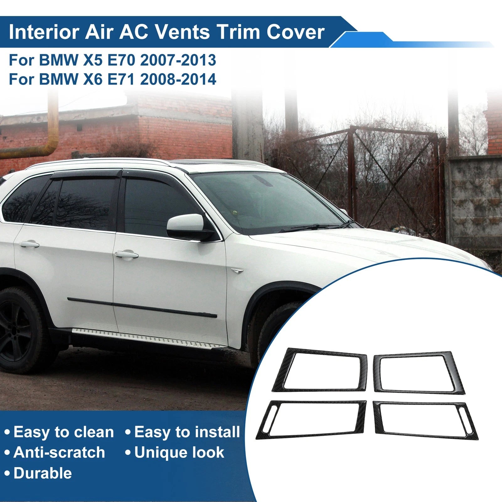 Set of 1 Air Condition Outlet Vent Trim Cover Frame for BMW X5 E70 (2007–2013)