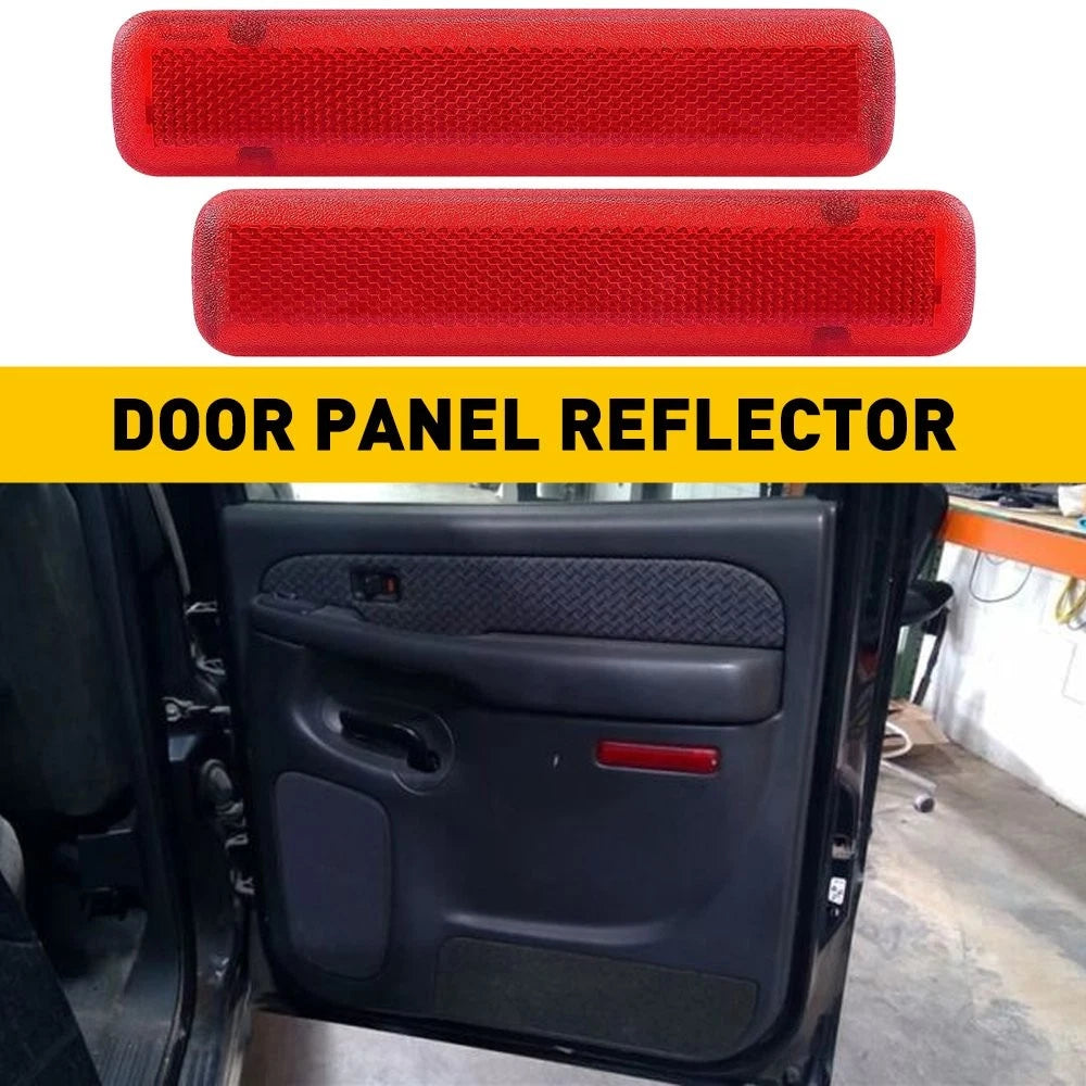 2X Rear Door Red Panel Lens Reflector for Chevrolet GMC SUV Truck