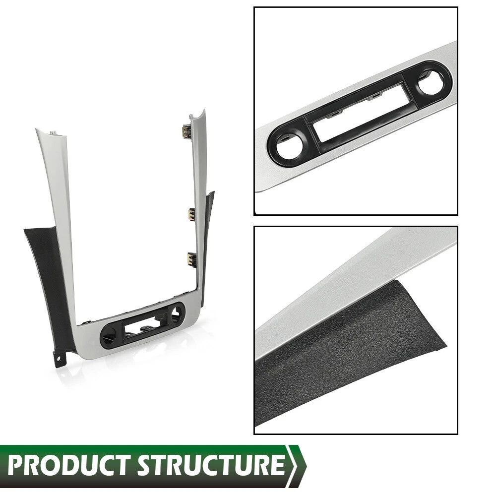 Dash Radio Bezel Trim for Chevy Malibu (2008–2012) Black Silver