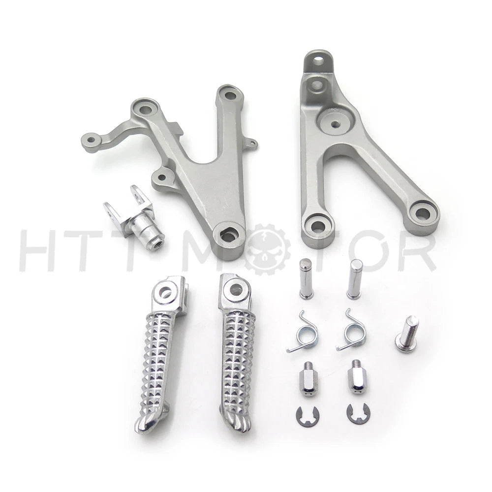 Front Rider Foot Rest Pegs Brackets for Yamaha R6 (2003–2010) Silver