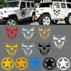 Skull Military Invasion Star Hood Sticker for Car (—)