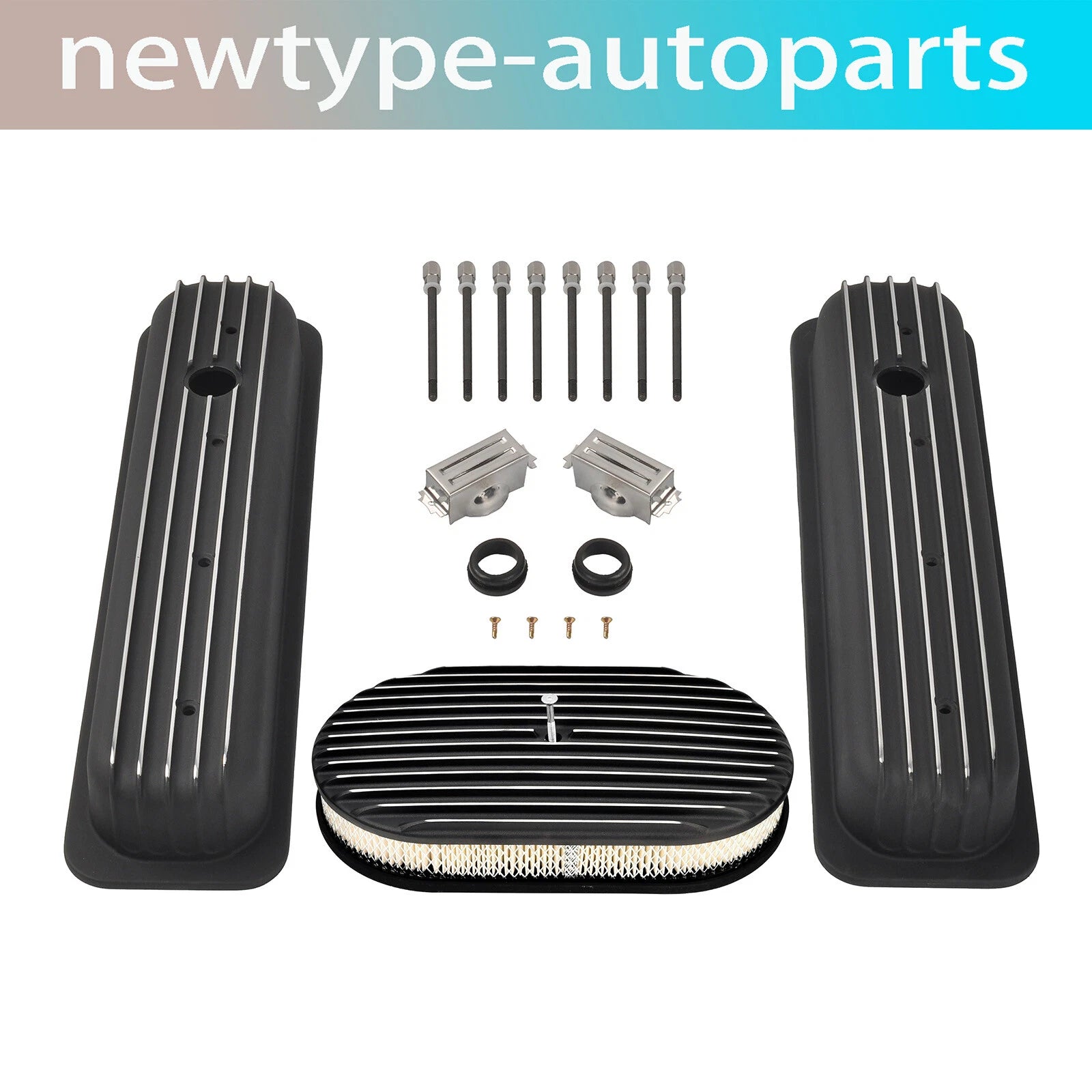 Short Valve Covers & 15" Oval Air Cleaner for Chevy 350 (1987–1997)