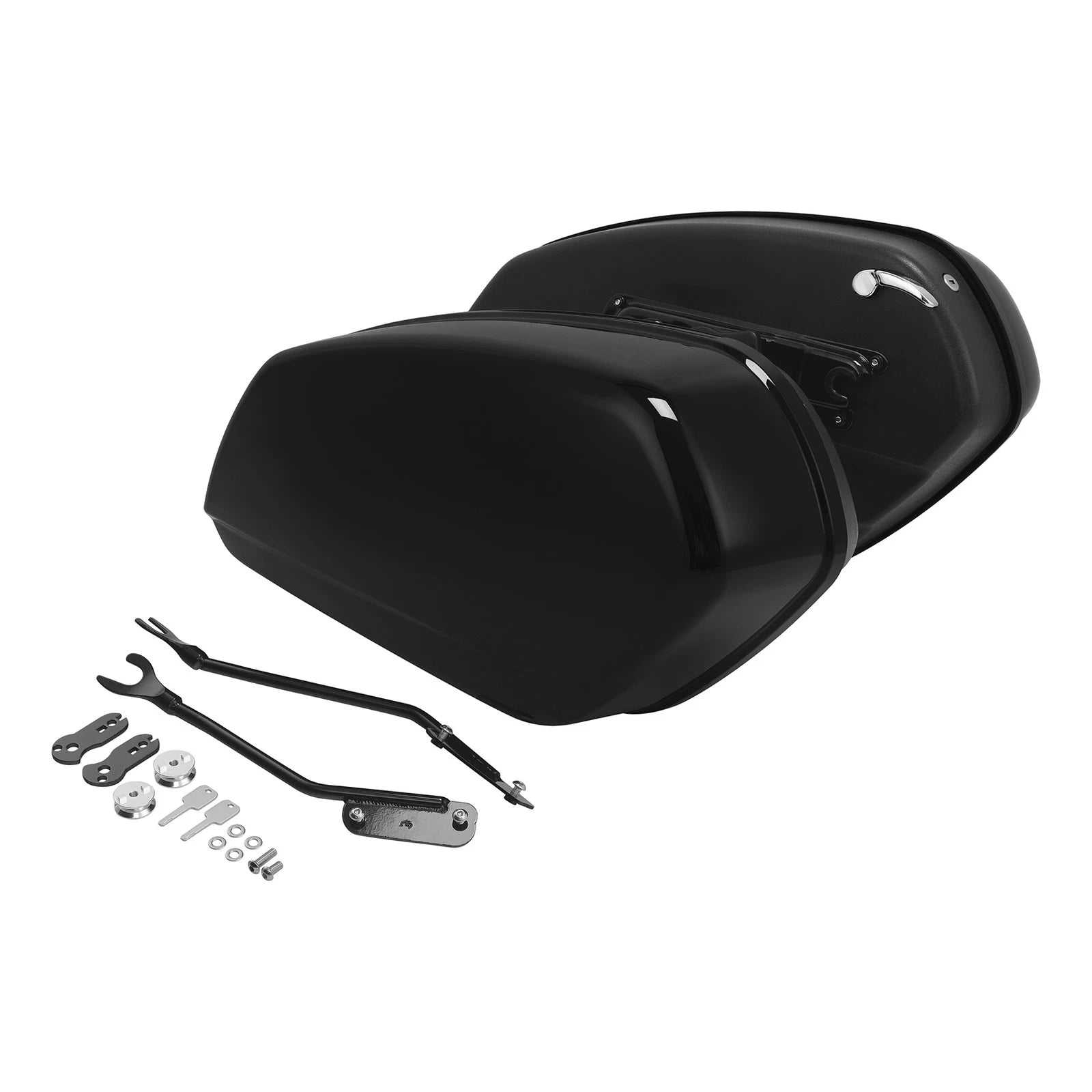 Vivid Black Hard Saddlebags for Harley Softail Fat Boy Breakout (2018–2024)
