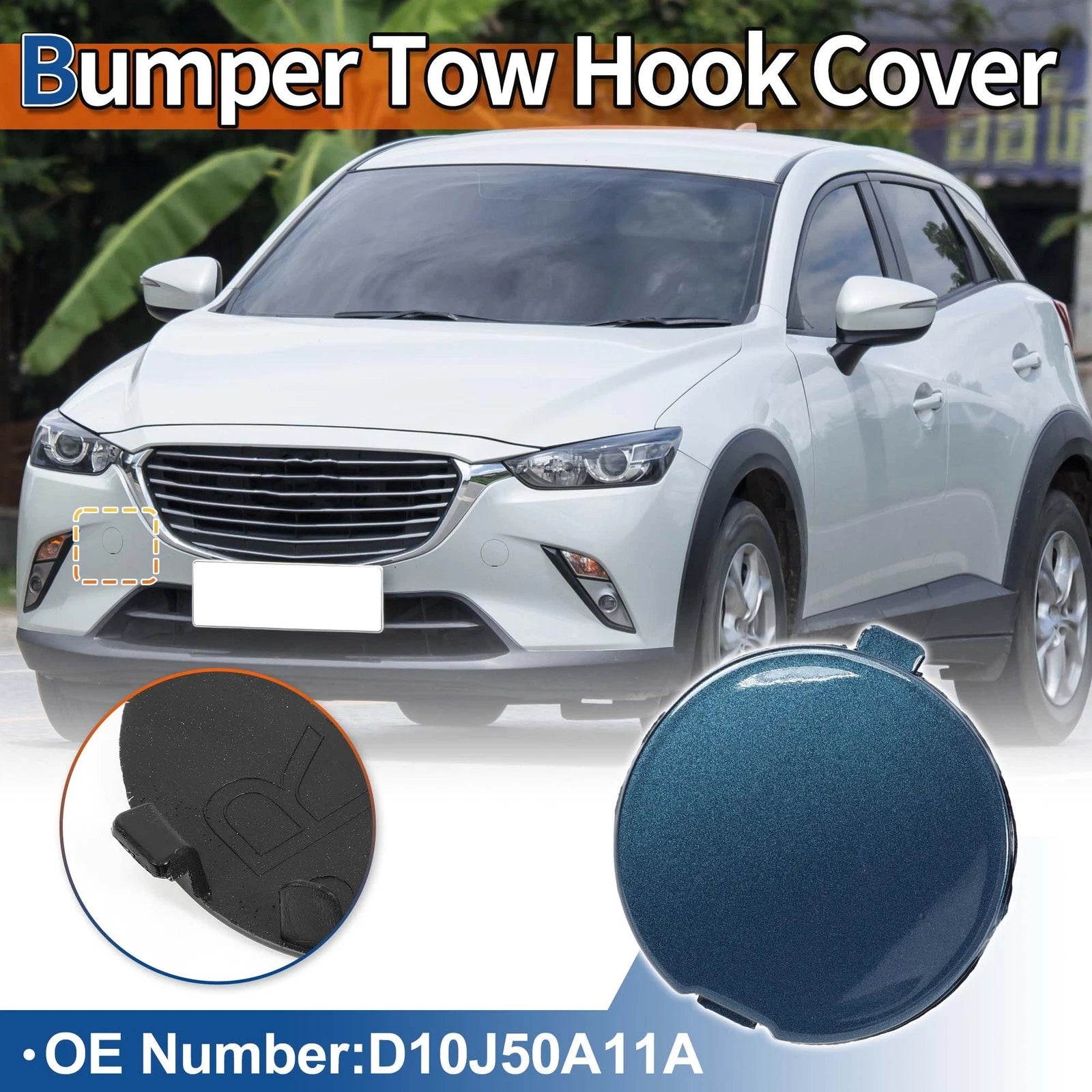 Tow Hook Cover for Mazda (No.D10J50A11A) (Deep Blue)