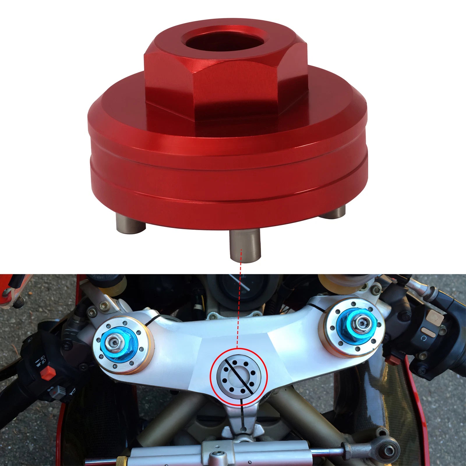 Steering Stem Triple Nut Tool for Ducati 1098 1198 Panigale Diavel (2007–2019)