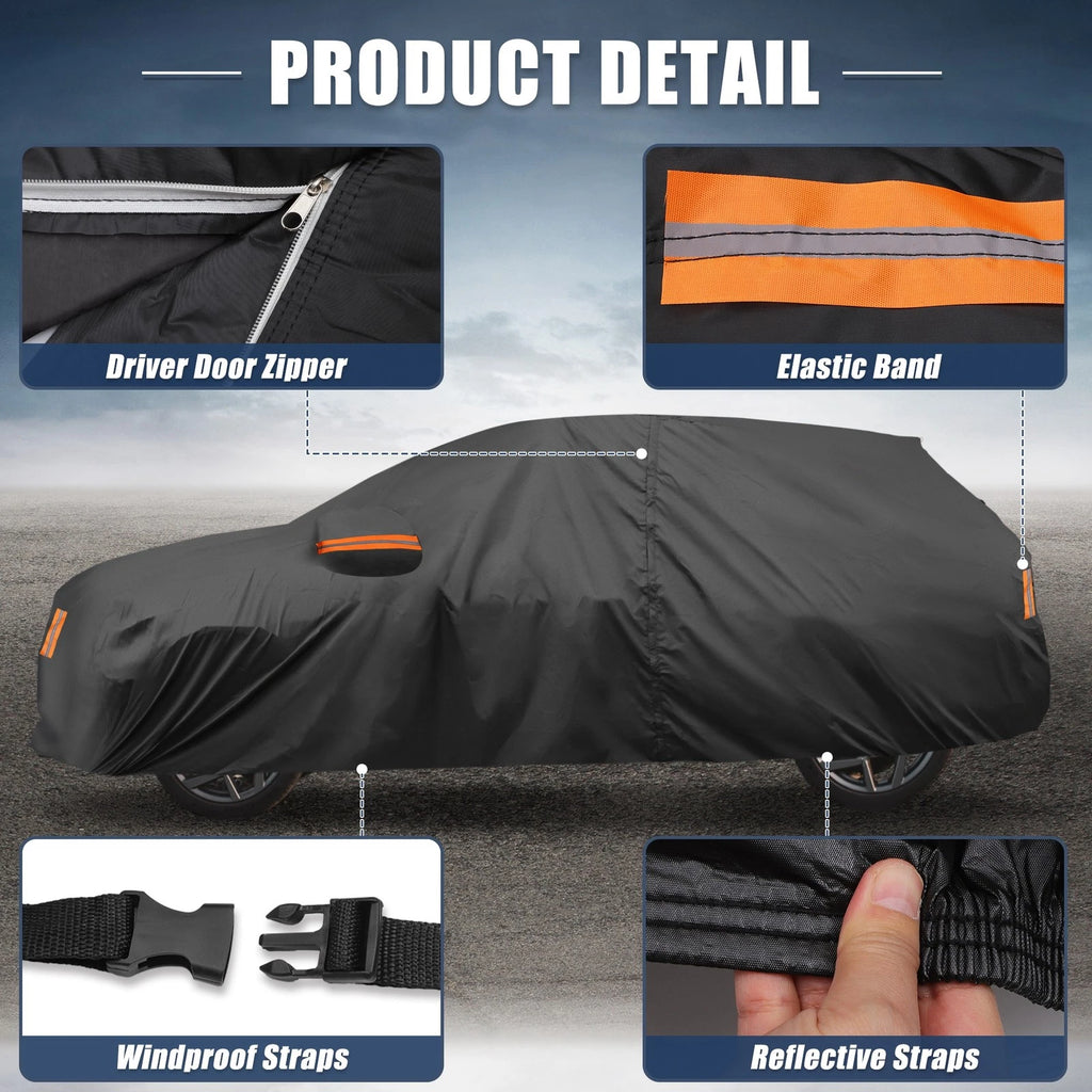 Waterproof Car Cover for Toyota RAV4 (2012–2022) 210D-PU Oxford with Zipper