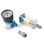 1/4" Air Pressure Regulator Gauge & In-Line Water Trap for Spray Gun