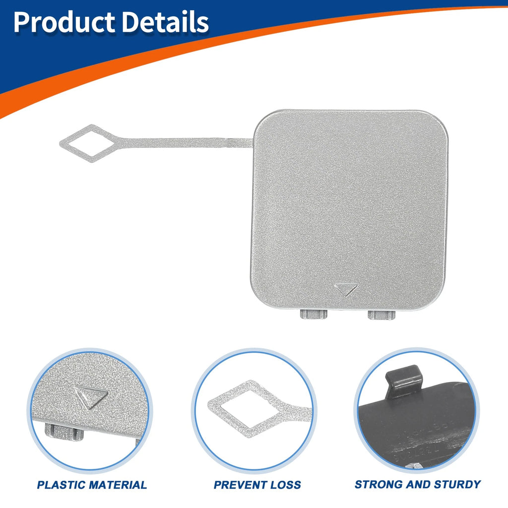 Rear Car Bumper Tow Hook Cover for BMW 530i 540i (No. 51127475589) Cashmere Silver