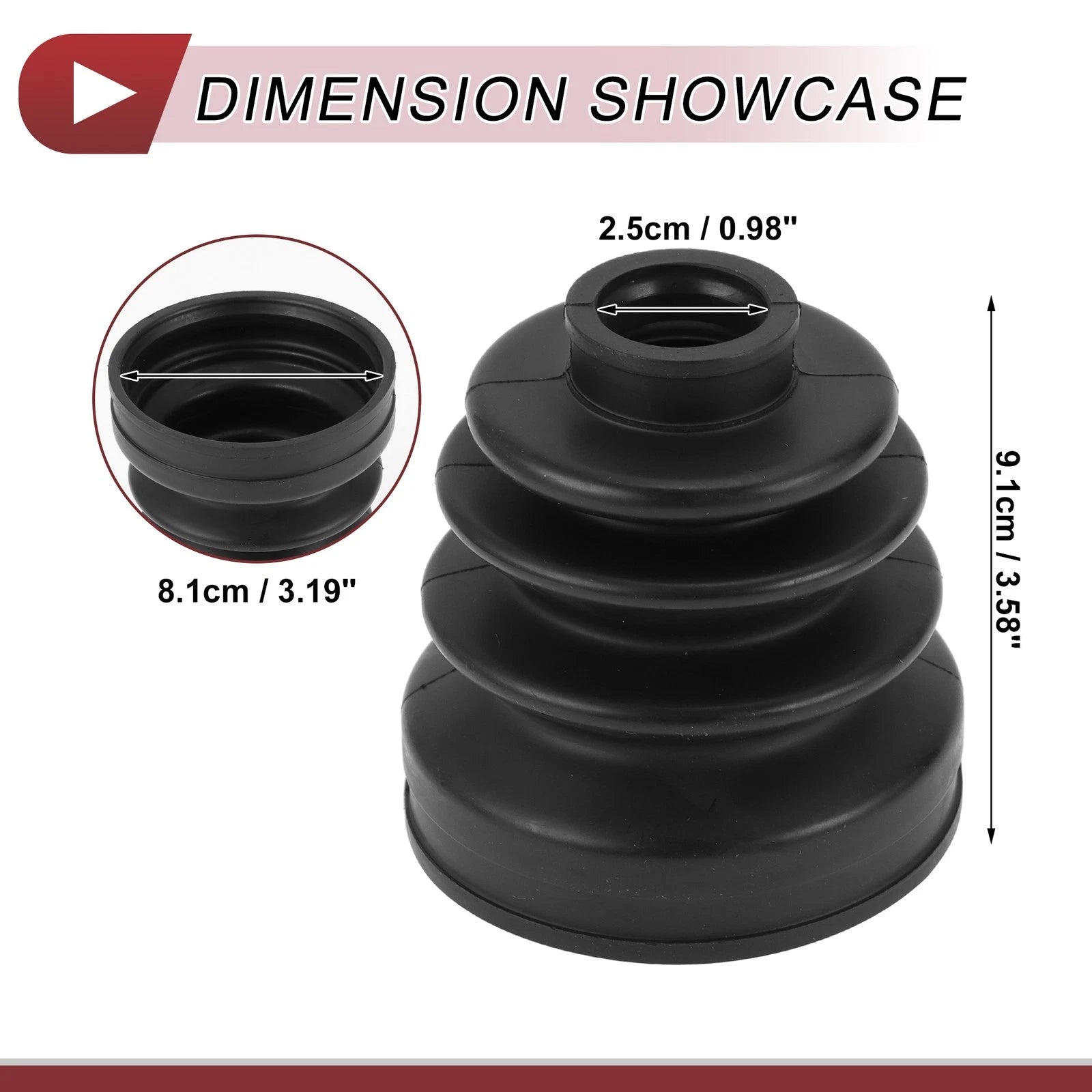 Inner CV Joint Boot Kit with Clamps for Honda Accord (2008–2012) 44017TA0A00