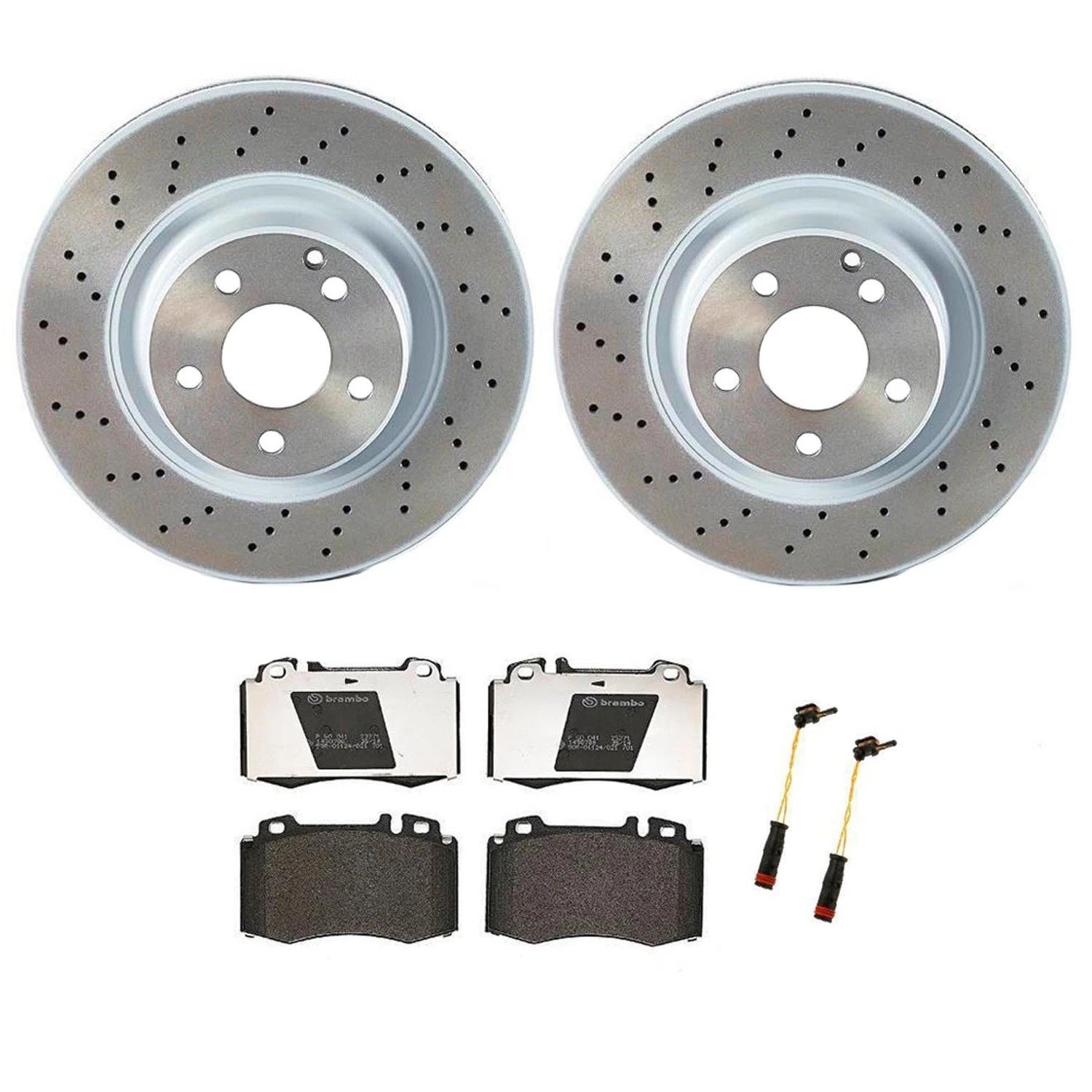 Brembo Front Brake Kit with Low-Met Pads & Sensors for Mercedes W220 S430 (1999–2006)