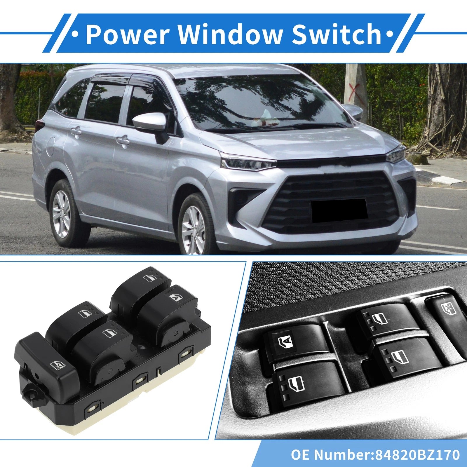 Power Window Switch for Toyota Avanza (No. 84820BZ170) (2010–2023)