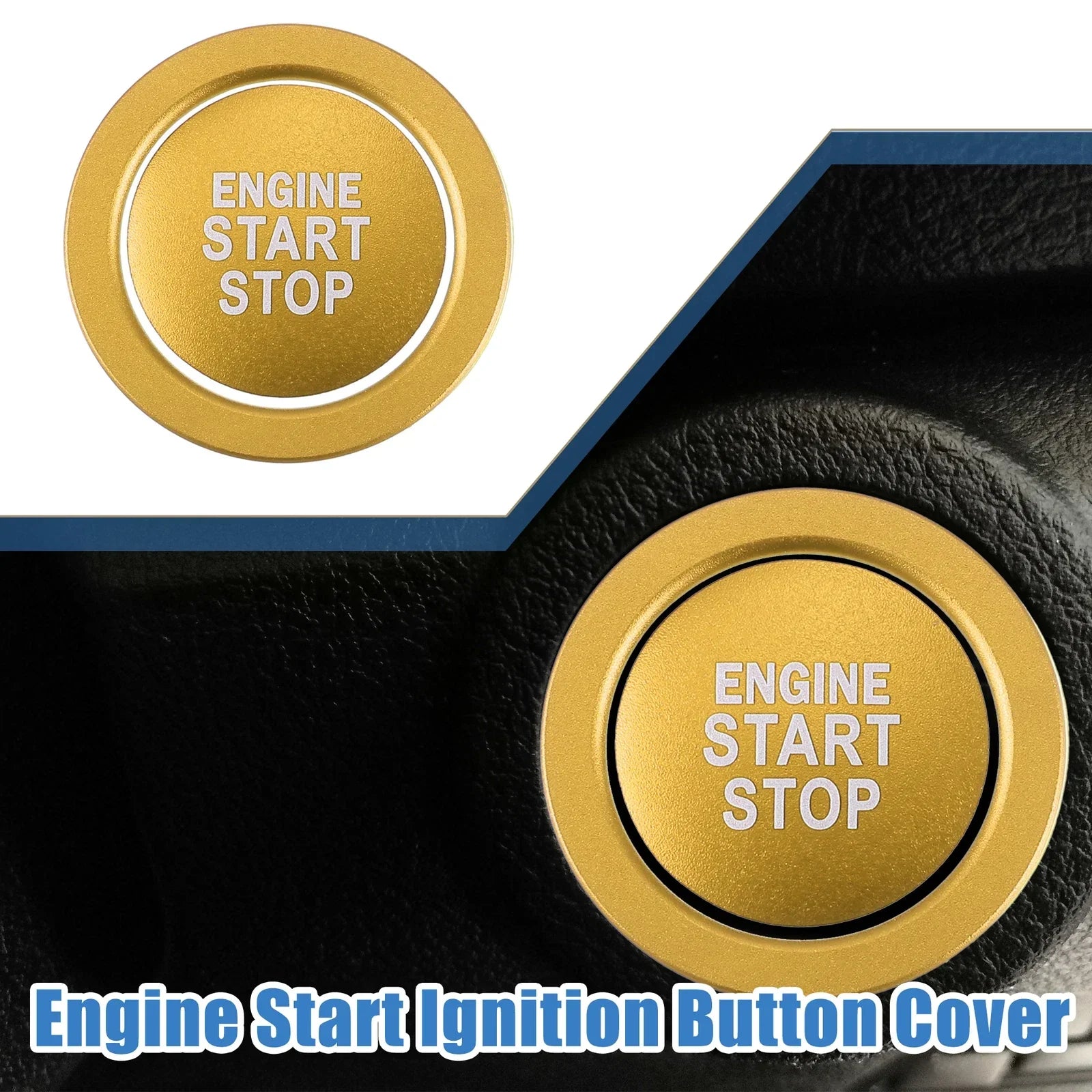Ignition Button Sticker for Lexus IS ES RX GS NX - Aluminum Gold Tone