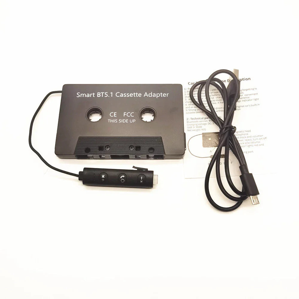 Bluetooth 5.1 Cassette Converter for Car Stereo Audio Adapter