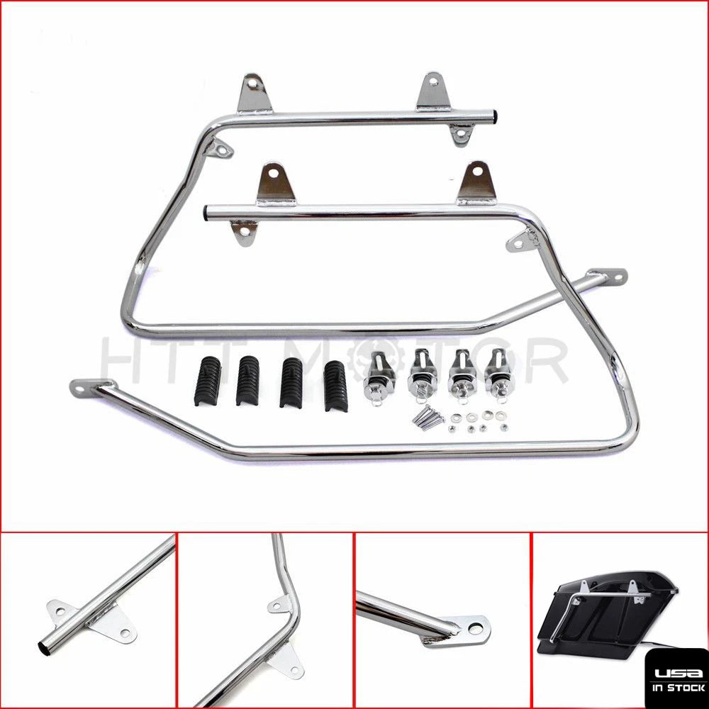 Chrome Saddlebag Support Conversion Bracket Kit for Harley Heritage Softail (1984–1991)